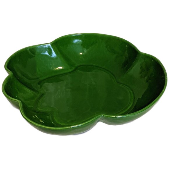 Vintage Colloma Made in Canada Signed Green Bowl Pottery Decor Serving 11 inch - Picture 1 of 7